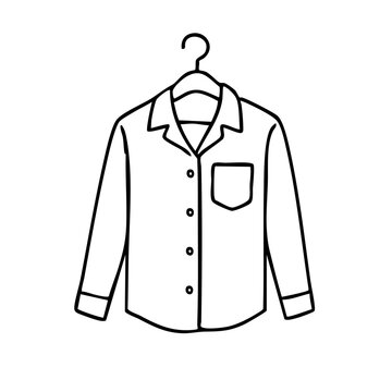 black and white shirt on hanger clip art preview