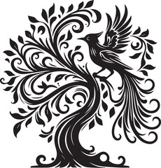 Ornate Tree of Life with Stylized Bird Design