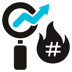 Trend Glyph Blue Grey Icon