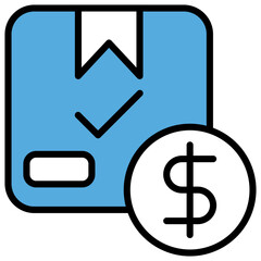 Purchasing Blue Black Icon Editable Stroke