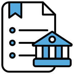 Policy Blue Black Icon Editable Stroke