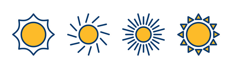 Sun icon vector isolated on white background. Sun vector icon