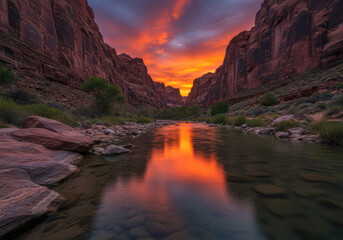 Grand canyon national park river sunset landscape photography scenic nature travel destination utah arizona usa