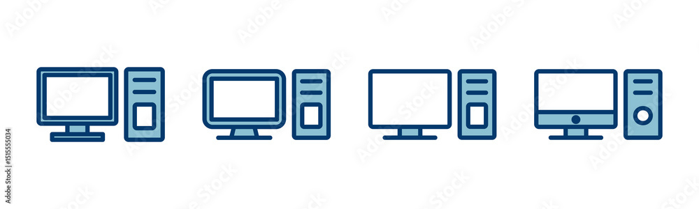 Aufkleber computer icon vector isolated on white background. pc icon vector. computer monitor icon. flat pc sy