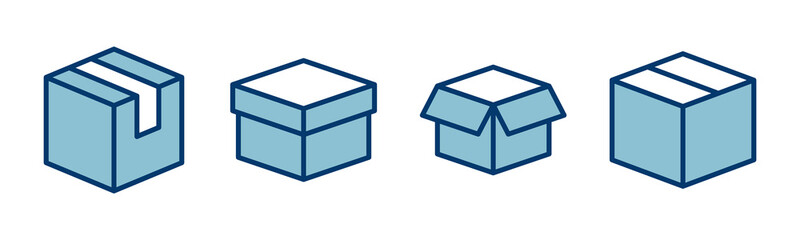 Box icon vector isolated on white background. Cardboard box, packaging open. Box vector icon