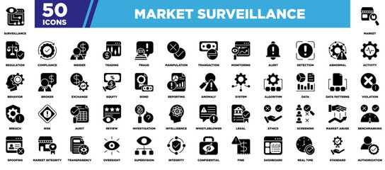 Market Surveillance Iconset Glyph Black