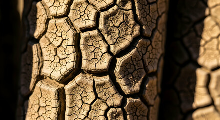 Cracked Earth Pattern Depicts A Parched Landscape In Macro View