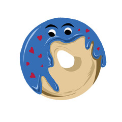 Expression donut with smiling blueberry topping