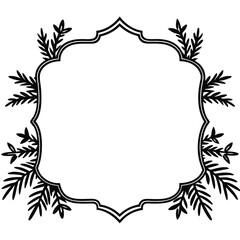silhouette christmas border picture frame boughs greenery firs on white background