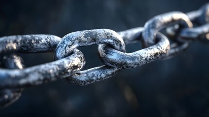 Fototapeta premium Close-up view of a weathered metal chain.