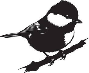 Coal Tit Silhouette Side View