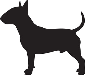 Miniature Bull Terrier Side View Silhouettes