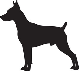 Miniature Pinscher Side View Silhouettes