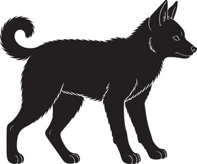 New Guinea Singing Dog Side View Silhouettes