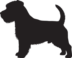 Norfolk Terrier Side View Silhouettes