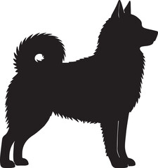 Norwegian Buhund Side View Silhouettes