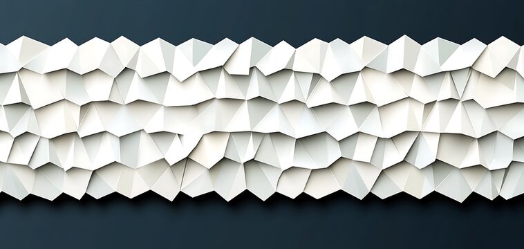 Geometric paper sculpture with abstract triangulation in shades of white