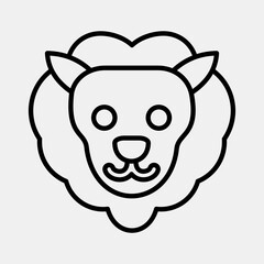Icon leo the lion. Zodiac horoscope elements. Icon in line style.