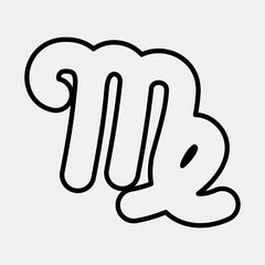 Icon virgo. Zodiac horoscope elements. Icon in line style.