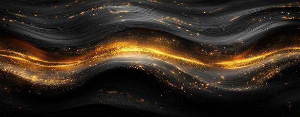 Wood grain in noir tones with shimmering gold accent linework dark elegance cinematic glamour