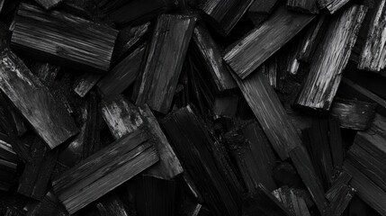 Dark Charcoal Wood Texture.