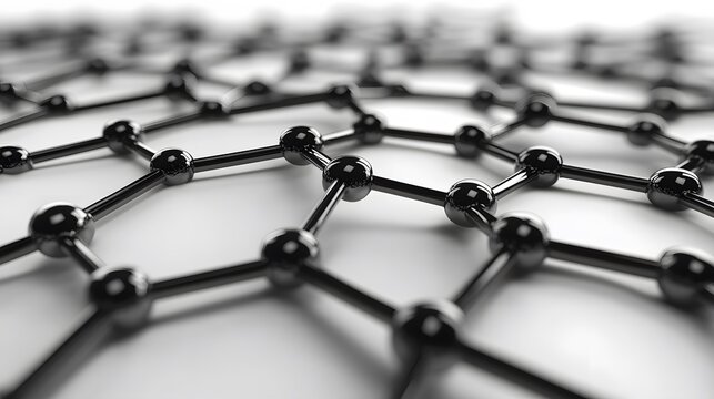 Close-up view of a graphene lattice structure.