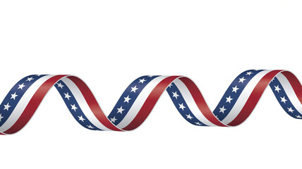 American flag ribbon swirl design element