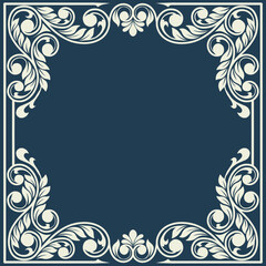 Vintage decoration border frame vector 