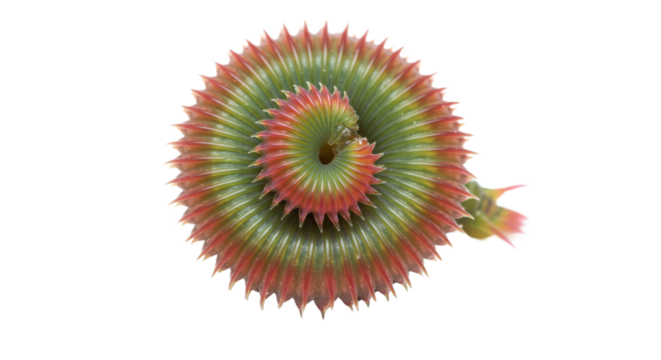 Abstract spiral pattern of spiky plant isolated PNG with Transparent Background