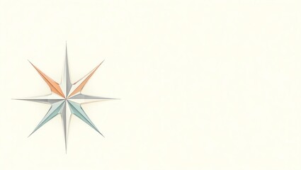 Fototapeta premium Abstract Star Design with Sharp Points and Muted Colors on Cream