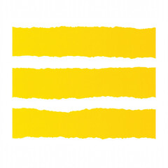 Torn yellow paper with ripped edges isolated on transparent background perfect for crafting and design applications in creative projects