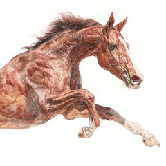 Fototapeta premium Leaping Chestnut Horse.
