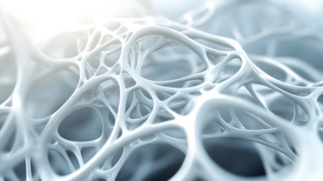 Abstract network of interwoven structures.