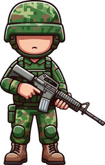 Naklejka premium cartoon of soldier