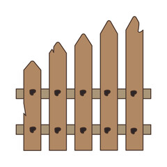 Wooden Fence Graphic Illustration