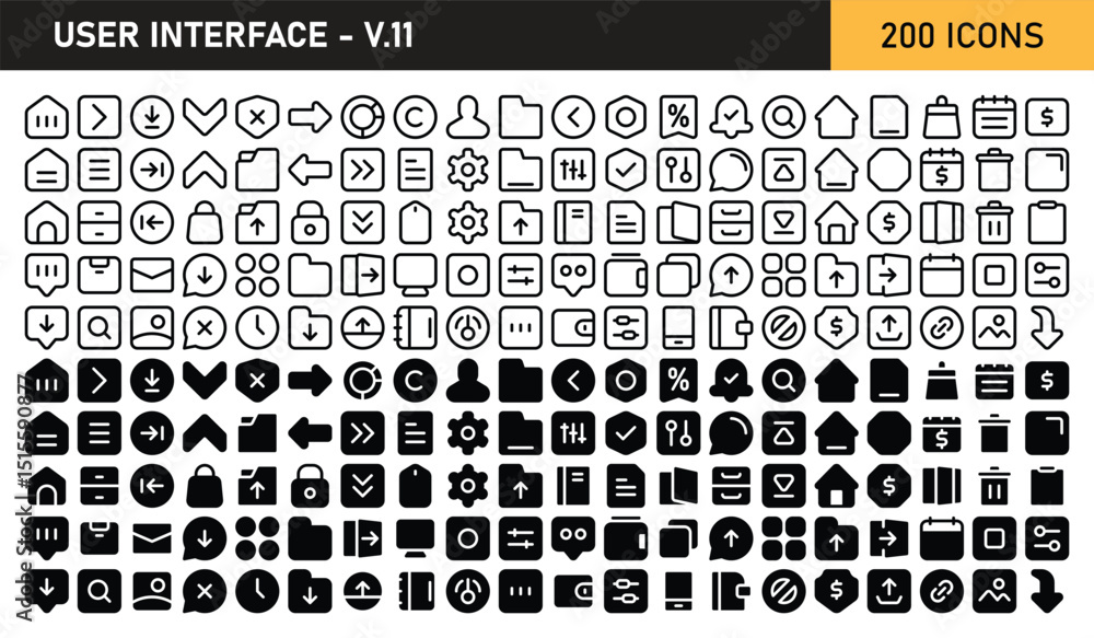 Poster user interface icon set bundle