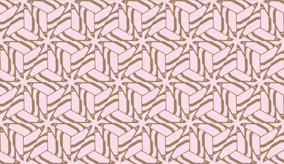 Fototapeta premium Decorative pattern with triangles style. Vector illustration. For fashion print, scrapbooking page, flyer design. Light brown color. Seamless