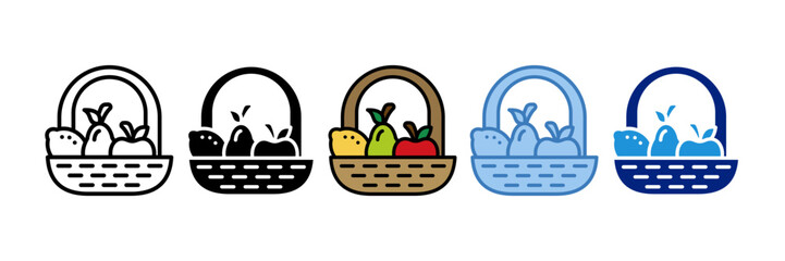 Fruit Basket Icon Element For Design