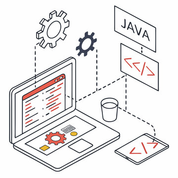 Java programming development laptop mobile code