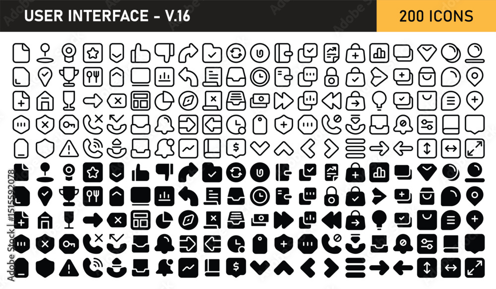 Poster user interface icon set bundle