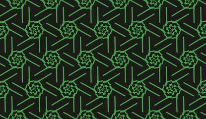 Modern elegant background Triangles, lines.. For your design. Vector seamless pattern in geometric style. Dark Green color.