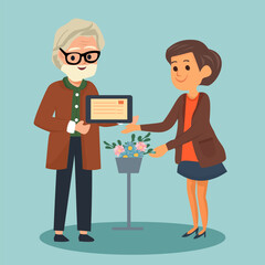 Elderly people holding documents, concept of elderly insurance, old age savings, elderly insurance, 