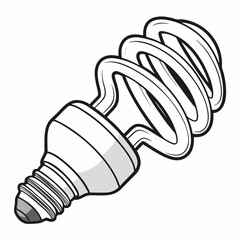 Professional cutout spiral energy saving lightbulb on white