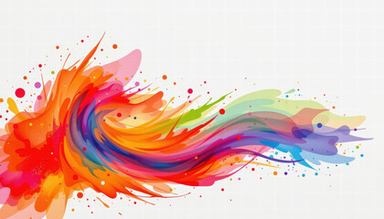 Fototapeta premium Vibrant swirl of colorful watercolor splashes creates dynamic and energetic visual effect, perfect for artistic projects and creative designs