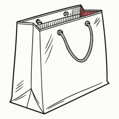 Simple hand drawn shopping bag illustration