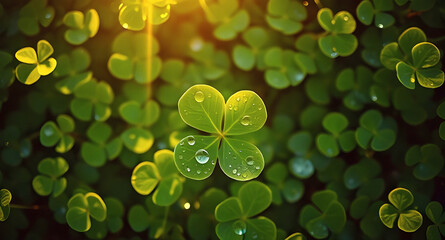 vibrant green clover field