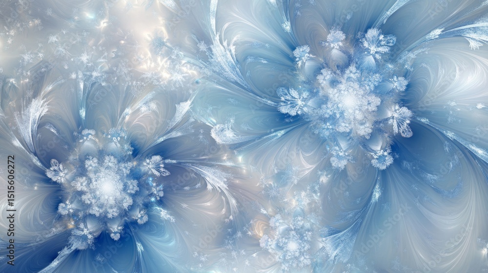 Poster captivating ice crystal patterns and snowflake designs winter wonderland abstract art frozen environ