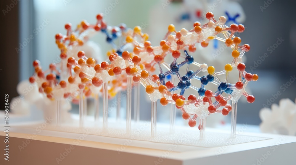 Poster exploring advanced dna structure models in a research laboratory environment for innovative genetic 