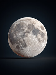 Obraz premium Detailed View of the Full Moon Highlighting Lunar Surface Features 