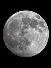 Obraz premium Detailed View of the Full Moon Highlighting Lunar Surface Features 